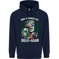 St Patricks Day Great Again Donald Trump Mens 80% Cotton Hoodie Navy Blue