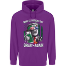 St Patricks Day Great Again Donald Trump Mens 80% Cotton Hoodie Purple