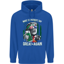 St Patricks Day Great Again Donald Trump Mens 80% Cotton Hoodie Royal Blue