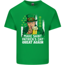 St Patricks Day Great Again Donald Trump Mens Cotton T-Shirt Tee Top Irish Green