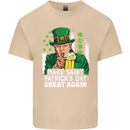 St Patricks Day Great Again Donald Trump Mens Cotton T-Shirt Tee Top Sand