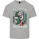 St Patricks Day Great Again Donald Trump Mens Cotton T-Shirt Tee Top Sports Grey