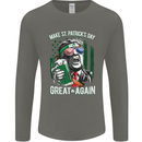 St Patricks Day Great Again Donald Trump Mens Long Sleeve T-Shirt Charcoal