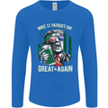 St Patricks Day Great Again Donald Trump Mens Long Sleeve T-Shirt Royal Blue