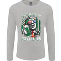 St Patricks Day Great Again Donald Trump Mens Long Sleeve T-Shirt Sports Grey
