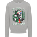 St Patricks Day Great Again Donald Trump Mens Sweatshirt Jumper Sports Grey