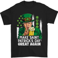 St Patricks Day Great Again Donald Trump Mens T-Shirt Cotton Gildan Black