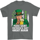 St Patricks Day Great Again Donald Trump Mens T-Shirt Cotton Gildan Charcoal