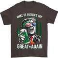 St Patricks Day Great Again Donald Trump Mens T-Shirt Cotton Gildan Dark Chocolate