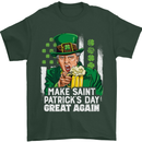 St Patricks Day Great Again Donald Trump Mens T-Shirt Cotton Gildan Forest Green