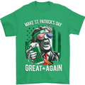 St Patricks Day Great Again Donald Trump Mens T-Shirt Cotton Gildan Irish Green