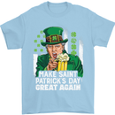 St Patricks Day Great Again Donald Trump Mens T-Shirt Cotton Gildan Light Blue