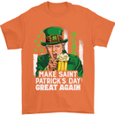 St Patricks Day Great Again Donald Trump Mens T-Shirt Cotton Gildan Orange