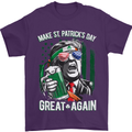 St Patricks Day Great Again Donald Trump Mens T-Shirt Cotton Gildan Purple