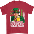 St Patricks Day Great Again Donald Trump Mens T-Shirt Cotton Gildan Red
