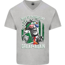 St Patricks Day Great Again Donald Trump Mens V-Neck Cotton T-Shirt Sports Grey