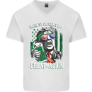 St Patricks Day Great Again Donald Trump Mens V-Neck Cotton T-Shirt White