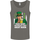 St Patricks Day Great Again Donald Trump Mens Vest Tank Top Charcoal