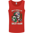 St Patricks Day Great Again Donald Trump Mens Vest Tank Top Red