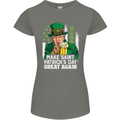 St Patricks Day Great Again Donald Trump Womens Petite Cut T-Shirt Charcoal