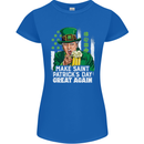 St Patricks Day Great Again Donald Trump Womens Petite Cut T-Shirt Royal Blue