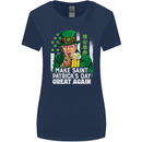 St Patricks Day Great Again Donald Trump Womens Wider Cut T-Shirt Navy Blue