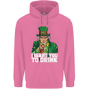 St Patricks Day I Want You to Drink Alcohol Mens 80% Cotton Hoodie Azelea
