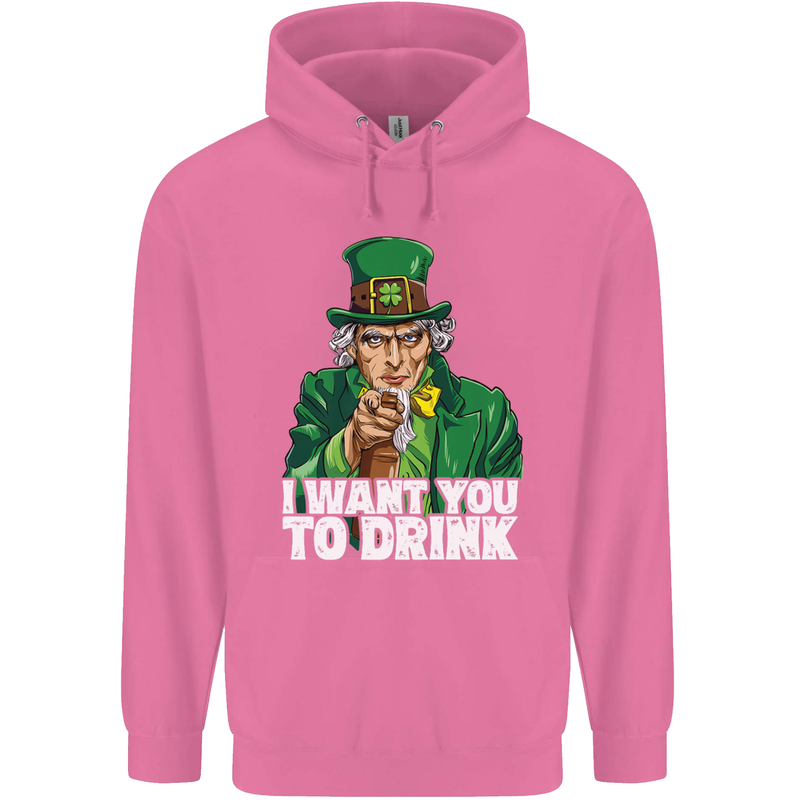 St Patricks Day I Want You to Drink Alcohol Mens 80% Cotton Hoodie Azelea