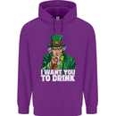 St Patricks Day I Want You to Drink Alcohol Mens 80% Cotton Hoodie Purple