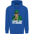 St Patricks Day I Want You to Drink Alcohol Mens 80% Cotton Hoodie Royal Blue