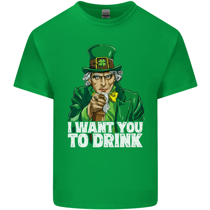 St Patricks Day I Want You to Drink Alcohol Mens Cotton T-Shirt Tee Top Irish Green