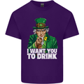 St Patricks Day I Want You to Drink Alcohol Mens Cotton T-Shirt Tee Top Purple