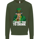 St Patricks Day I Want You to Drink Alcohol Mens Sweatshirt Jumper Forest Green