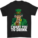 St Patricks Day I Want You to Drink Alcohol Mens T-Shirt Cotton Gildan Black