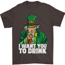 St Patricks Day I Want You to Drink Alcohol Mens T-Shirt Cotton Gildan Dark Chocolate
