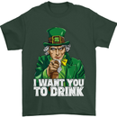 St Patricks Day I Want You to Drink Alcohol Mens T-Shirt Cotton Gildan Forest Green