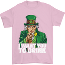 St Patricks Day I Want You to Drink Alcohol Mens T-Shirt Cotton Gildan Light Pink