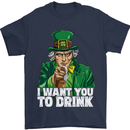 St Patricks Day I Want You to Drink Alcohol Mens T-Shirt Cotton Gildan Navy Blue