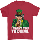 St Patricks Day I Want You to Drink Alcohol Mens T-Shirt Cotton Gildan Red