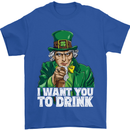 St Patricks Day I Want You to Drink Alcohol Mens T-Shirt Cotton Gildan Royal Blue