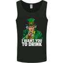 St Patricks Day I Want You to Drink Alcohol Mens Vest Tank Top Black