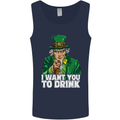 St Patricks Day I Want You to Drink Alcohol Mens Vest Tank Top Navy Blue