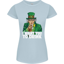 St Patricks Day I Want You to Drink Alcohol Womens Petite Cut T-Shirt Light Blue