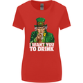 St Patricks Day I Want You to Drink Alcohol Womens Wider Cut T-Shirt Red