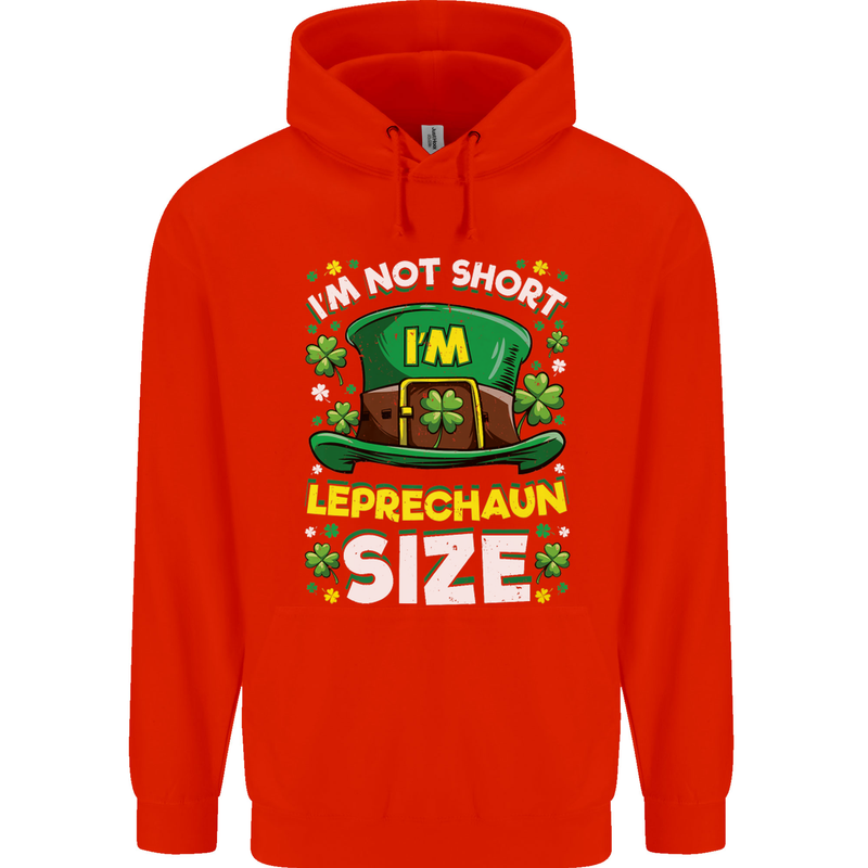 St Patricks Day I'm Leprechaun Sized Funny Childrens Kids Hoodie Bright Red