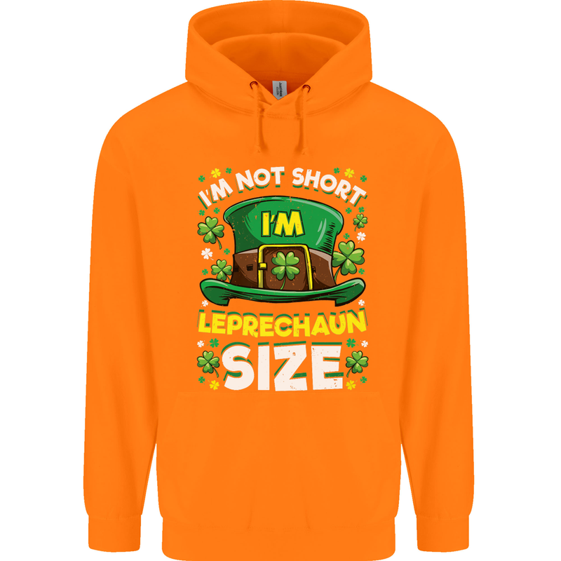 St Patricks Day I'm Leprechaun Sized Funny Childrens Kids Hoodie Orange