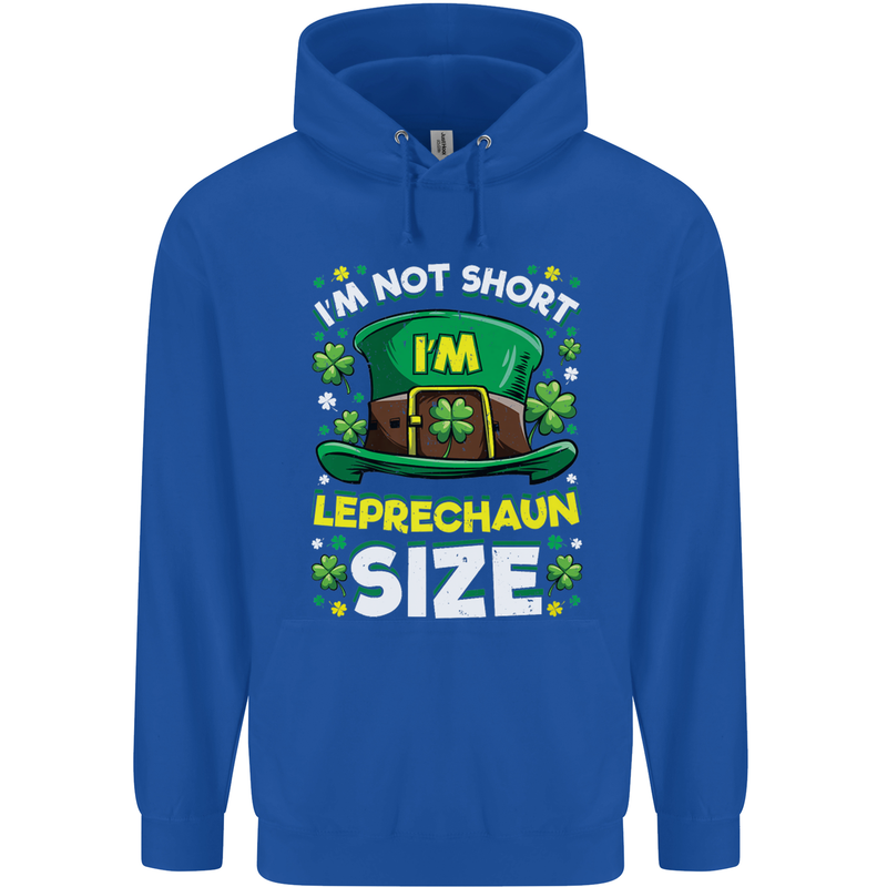 St Patricks Day I'm Leprechaun Sized Funny Childrens Kids Hoodie Royal Blue