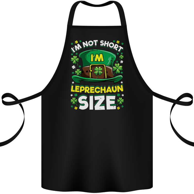 St Patricks Day I'm Leprechaun Sized Funny Cotton Apron 100% Organic Black