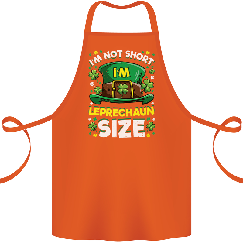 St Patricks Day I'm Leprechaun Sized Funny Cotton Apron 100% Organic Orange