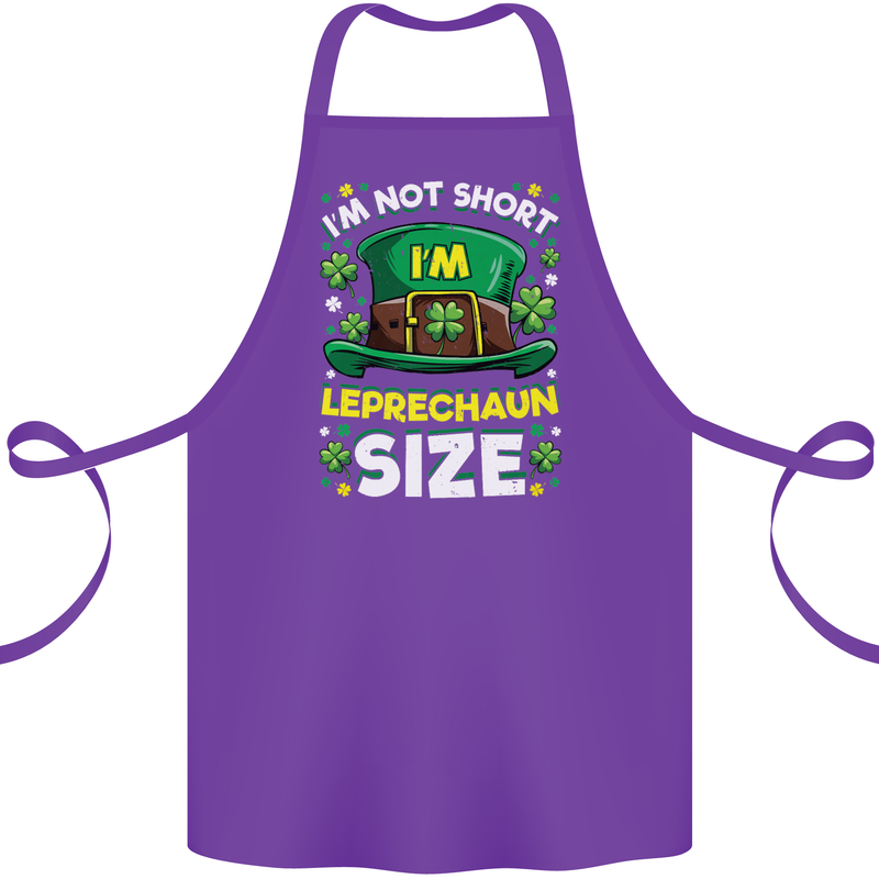 St Patricks Day I'm Leprechaun Sized Funny Cotton Apron 100% Organic Purple